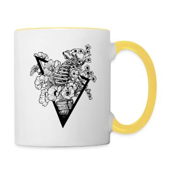 Jours de floraison - Mug contrasté - blanc/jaune - Droite