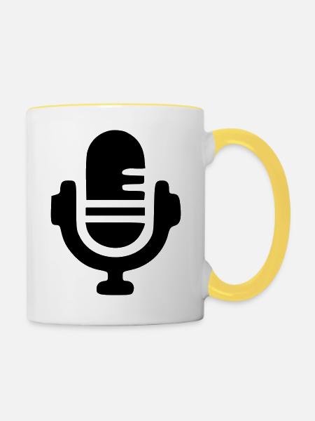 Mikro - Tasse zweifarbig - Weiß/Gelb