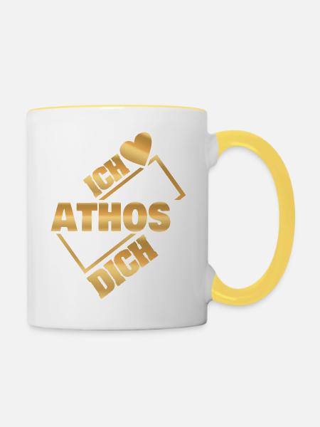 Couple Athos - Tasse zweifarbig - Weiß/Gelb