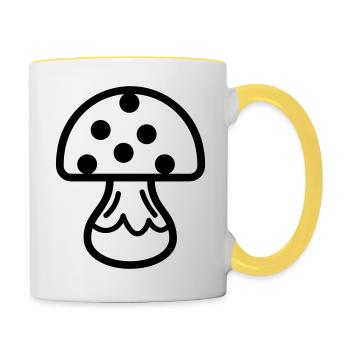 Pilz - Tasse zweifarbig - Weiß/Gelb - Rechts