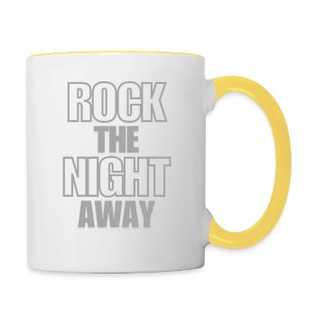 Rock toute la nuit - Mug contrasté - blanc/jaune - Droite