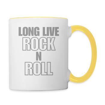 Vive le rock’n roll - Mug contrasté - blanc/jaune - Droite