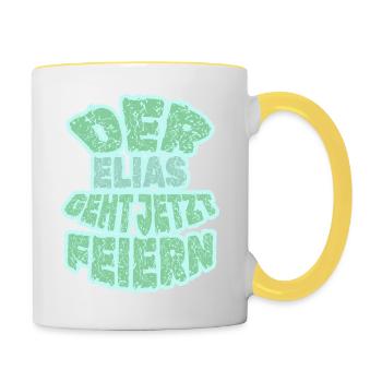 Elias Elias - Tasse zweifarbig - Weiß/Gelb - Rechts