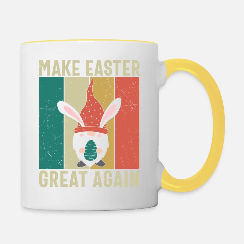 Make Easter Great Again - Contrasting Mug - white/yellow
