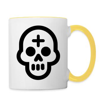 Skull - Contrasting Mug - white/yellow - Right