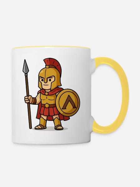 spartaner comic - Tasse zweifarbig - Weiß/Gelb