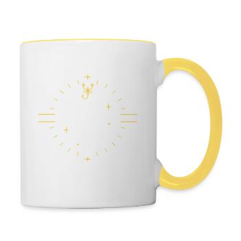 Du signe du Scorpion - Intuitive et déterminée - Mug contrasté - blanc/jaune - Droite