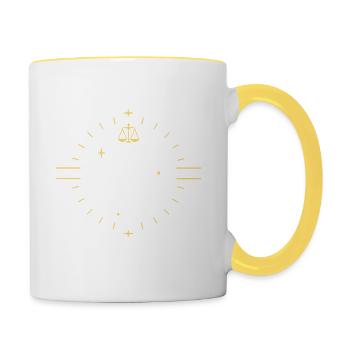 Du signe de la Balance - Sociable et diplomate - Mug contrasté - blanc/jaune - Droite