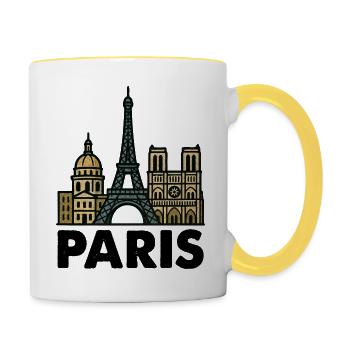 Horizon de Paris - Mug contrasté - blanc/jaune - Droite