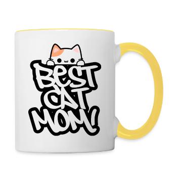 Best Cat mom - Contrasting Mug - white/yellow - Right