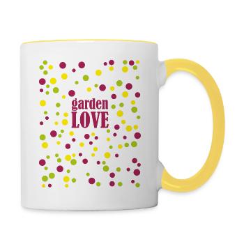 GARDENLOVE Garten Gärtnerin Gartenschürze Blüten - Tasse zweifarbig - Weiß/Gelb - Rechts