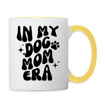 Hundemama Hund lustig - Tasse zweifarbig - Weiß/Gelb - Rechts