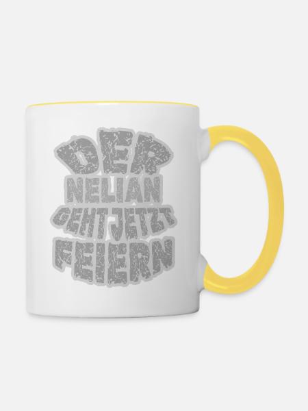 Nelian - Tasse zweifarbig - Weiß/Gelb
