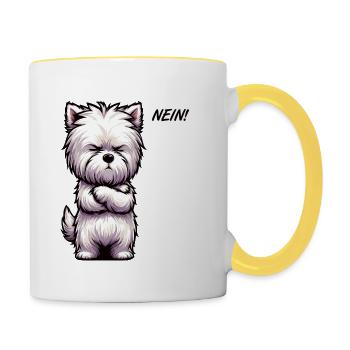Nein West highland terrier Westie West highland - Tasse zweifarbig - Weiß/Gelb - Rechts