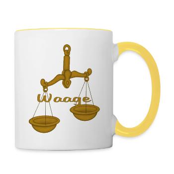 Zodiac sign Libra - Contrasting Mug - white/yellow - Right