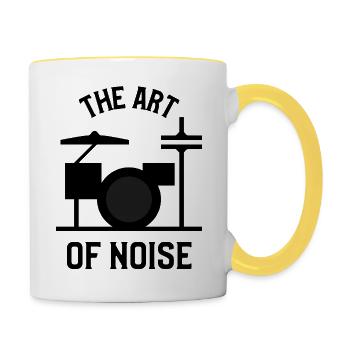 The Art of Noise – Drum Kit Design - Contrasting Mug - white/yellow - Right