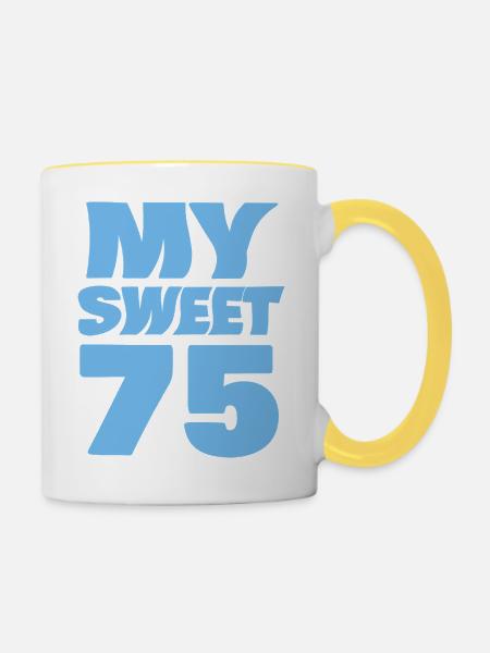 Sweet 75 - Tasse zweifarbig - Weiß/Gelb