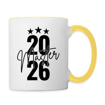 Master 2026 - Tasse zweifarbig - Weiß/Gelb - Rechts