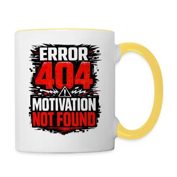 404 Motivation non trouvée Graphique - Mug contrasté - blanc/jaune - Droite