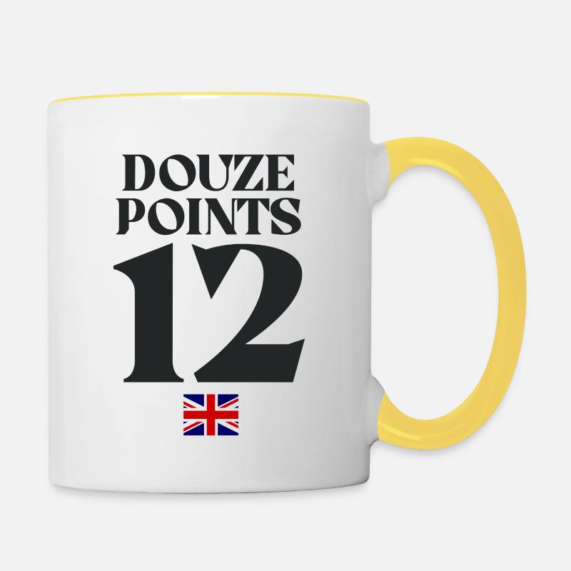 Douze Points Eurovision - Mug contrasté - blanc/jaune