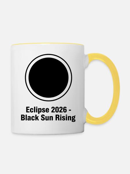 Eclipse 2026 Black Sun Rising - Tasse zweifarbig - Weiß/Gelb