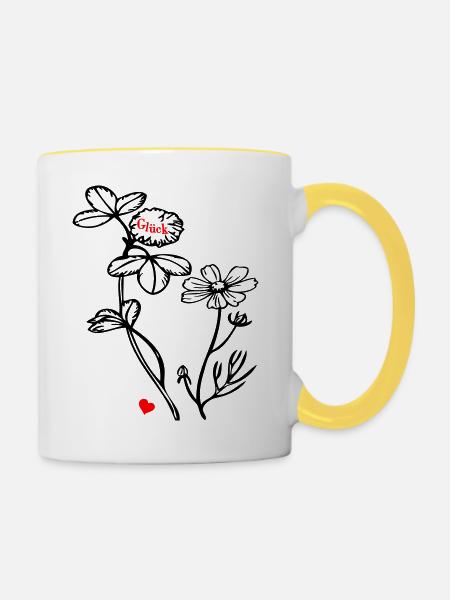 Wildblumen - Tasse zweifarbig - Weiß/Gelb