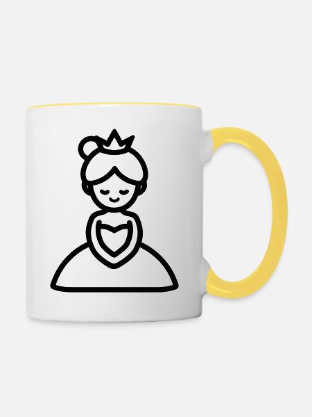 Prinzessin - Tasse zweifarbig - Weiß/Gelb