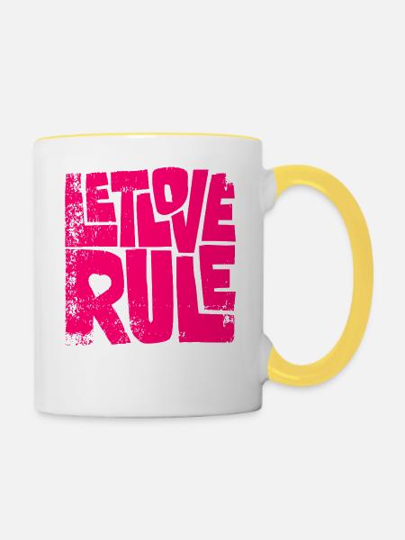 Leinwand - Tasse zweifarbig - Weiß/Gelb