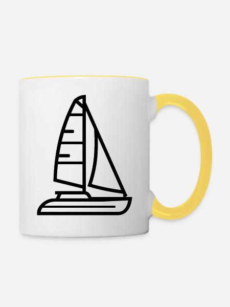 Boot - Tasse zweifarbig - Weiß/Gelb