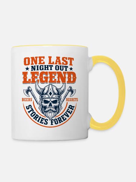 One Last Night Out Legend - Tasse zweifarbig - Weiß/Gelb