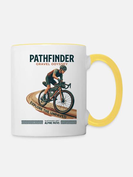 Pathfinder Gravel Odyssee - Tasse zweifarbig - Weiß/Gelb