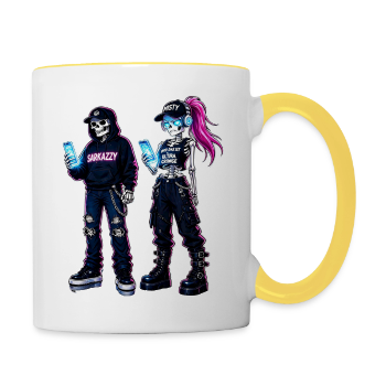 Sarkazzy & Misty Cyberpunk Skelett Duo - Tasse zweifarbig