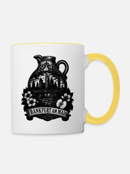 Frankfurt - Tasse zweifarbig - Weiß/Gelb
