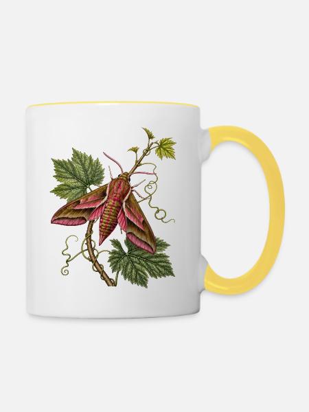 Sphinx der Rebe - Tasse zweifarbig - Weiß/Gelb