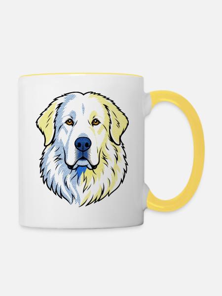 Pyrenäenberghund - Tasse zweifarbig - Weiß/Gelb