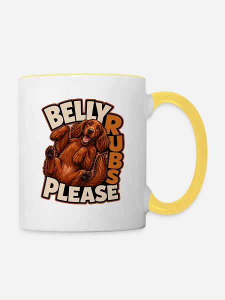 Irischer Zuspieler - Tasse zweifarbig - Weiß/Gelb