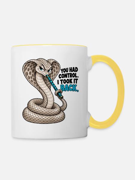 Cobra – Die Kontrolle zurückgewinnen - Tasse zweifarbig - Weiß/Gelb