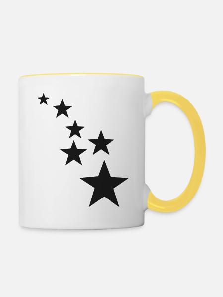 Stars - Tasse zweifarbig - Weiß/Gelb