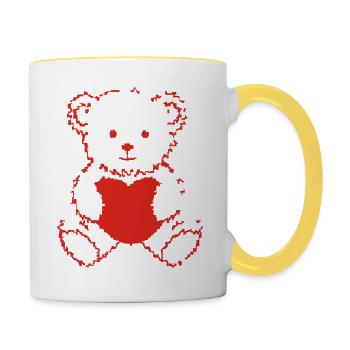 herz - Mug contrasté - blanc/jaune - Droite