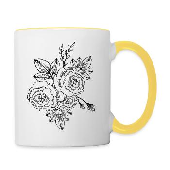 Roses Black - Tasse zweifarbig - Weiß/Gelb - Rechts