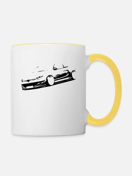 Tuning 206 - Tasse zweifarbig - Weiß/Gelb
