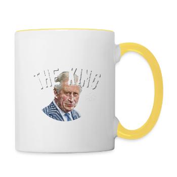Dieu sauve le roi Charles - Mug contrasté - blanc/jaune - Droite