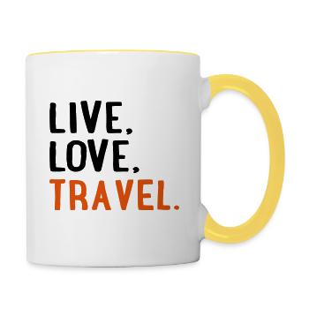 Voyage - Mug contrasté - blanc/jaune - Droite
