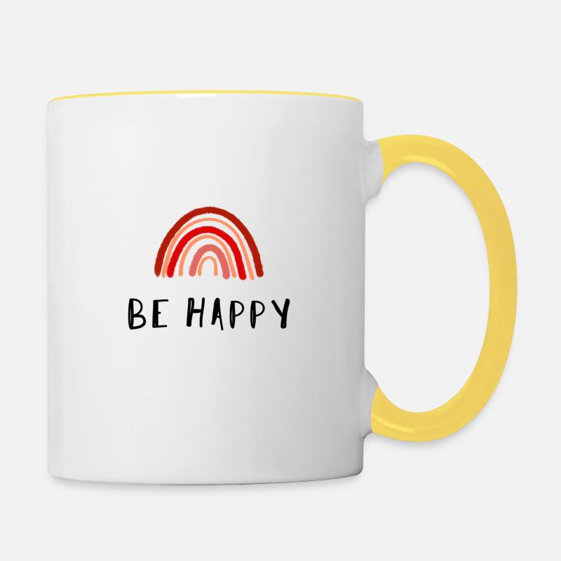 SOYEZ HEUREUX - Mug contrasté - blanc/jaune