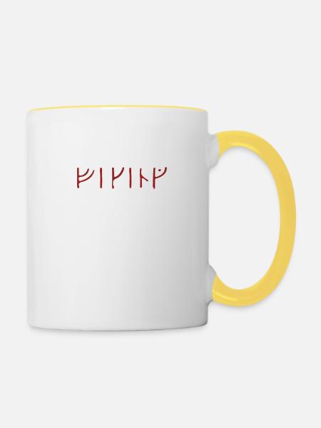 Viking runic - Tasse zweifarbig - Weiß/Gelb