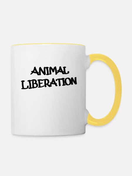 Animal Liberation - Tasse zweifarbig - Weiß/Gelb
