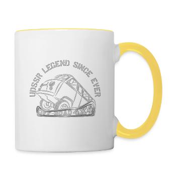 LÉGENDE DE L’URSS DEPUIS TOUJOURS - Mug contrasté - blanc/jaune - Droite
