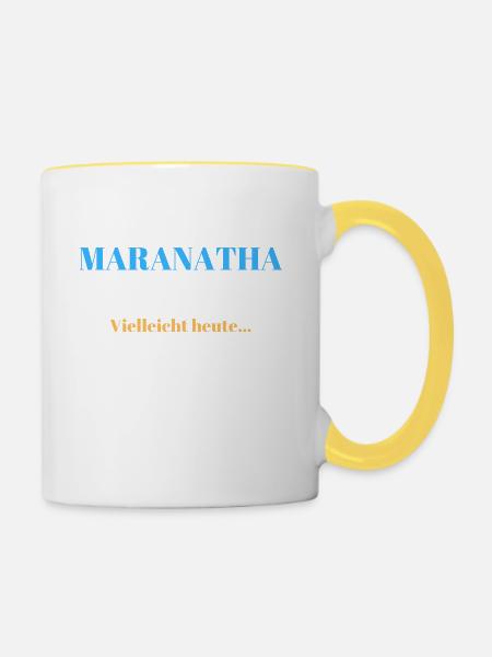 MARANATHA - Tasse zweifarbig - Weiß/Gelb