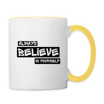 Believe - Contrasting Mug - white/yellow - Right