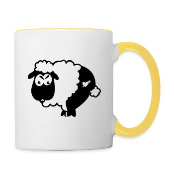 Mouton semi-rasé / Half Shorn Sheep (1c) - Mug contrasté - blanc/jaune - Droite